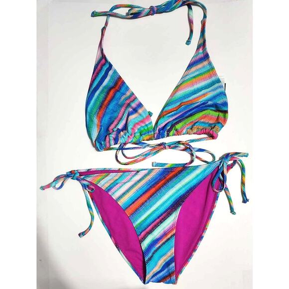 Ashley Graham x Swimsuits For All Tulum String Bikini Multicolored Size 8 - Picture 3 of 8